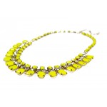 Neon Yellow Geo Stone Bauble Necklace 